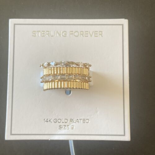 Sterling Forever Odette CZ Stacked Ring Size 9 - £16.47 GBP
