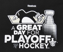 Pittsburgh Penguins T-Shirt Great Day for Playoff Hockey Black Size Large Rare - £9.48 GBP