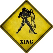 Aquarius Zodiac Animal Xing Novelty Metal Crossing Sign - £21.67 GBP