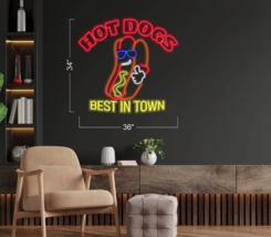 Hot Dogs Best In Town | Led Neon Sign - £300.42 GBP