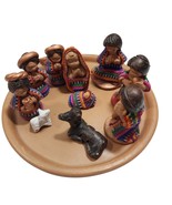 Handmade Guatemalan Folk Art Miniature Clay 10pc Nativity Set Christmas ... - $443.81 MXN