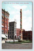 Pioneer Square Totem Pole Seattle Washington WA 1910 DB Postcard Q7 - £3.07 GBP