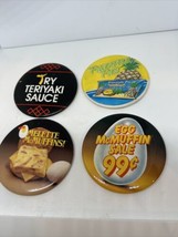 Lotto Di 4 Vintage Mcmuffin Ananas Torte Teriyaki McDonald&#39;s Spilla Pinbacks - £16.57 GBP