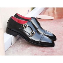 New Men Shoes Fashion Casual Trend Handmade Black PU Classic Square Toe Hollow D - £65.25 GBP