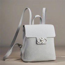 Women&#39;s Solid Color Backpack Anti-Theft Lock Elegant All-Matching Fashion Backpa - £37.66 GBP