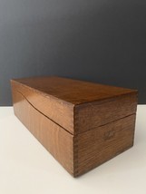 Antique Oak Dovetail File Box - £35.44 GBP