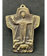 Beautiful Vintage Catholic Church Cross Bronze Handmade - $52.69 CAD