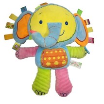 Happy Monkey Lovey Elephant Tags Baby Flat Plush Rattle Chime Soft Toy 13&quot; - £8.95 GBP
