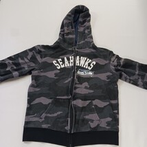NFL Team Apparel Seattle Seahawks Womens Small Green Camo Full Zip Hoodie Jacket image 11
