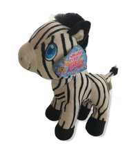 Black &amp; White Striped Zebra Plush Stuffed Animal Toy Kellytoy Sugar Loaf - £8.93 GBP