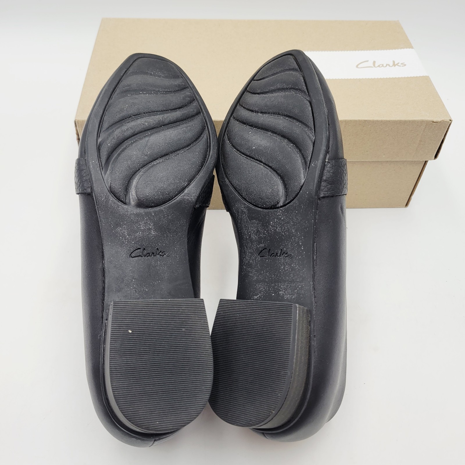 Clarks Juliet Ariel Pumps Womens Size 8 M Black Leather Loafers Slip On Shoes Item image 8