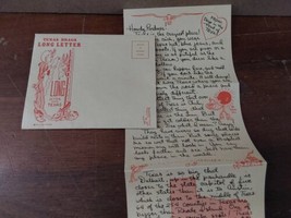 Texas Brags Long Letter Envelope with Long Letter Vintage Humor Souvenir... - £14.51 GBP