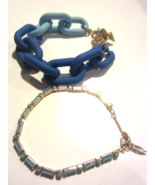 Anthropologie Serafina Blue Chain Bracelet and prong set bracelet - £27.64 GBP