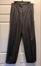 Men&#39;s botany five hundred wool gray dress pants Cuffed Pleated size 39 - $23.36