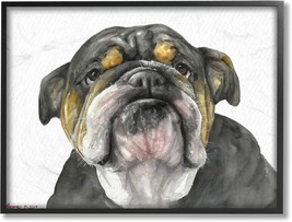 Chubby Bulldog Portrait Old Dog Charm Black Brown, Design By George Dyac... - $40.99