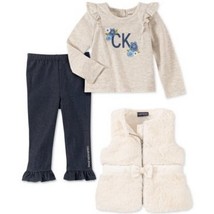 Calvin Klein Baby Girls Faux-Fur Vest Top and Pants, Size 18Months - £24.82 GBP