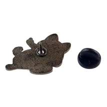 PinKitty Cat with Empty Food Bowl Middle Finger Sign Enamel Pin Fashion Jewelry image 3