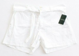 Lauren Ralph Lauren White Casual Cotton Shorts with Belt Women&#39;s NWT - £39.37 GBP