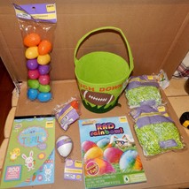 Easter Mix Lot 8 Items Felt Basket Dye Racer Grass &amp; Eggs  Growing Stickers 163R - £9.80 GBP