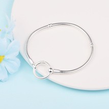 925 Sterling Silver Moments O Closure Snake Chain Bracelet Fit Moments Charm  - $44.95 CAD - $55.91 CAD