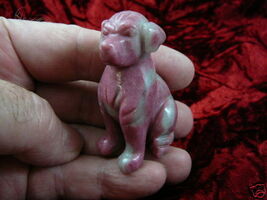 (Y-DOG-LA-705) LABRADOR PINK WHITE Dog carving FIGURINE LAB gem stone dogs - €16,82 EUR