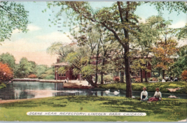Scene Near Refectory Lincoln Park Chicago Illinois Postcard Posted 1913 - £15.82 GBP