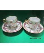 HEINRICH ANTIQUE PAIR OF COFFEE CUPS AND SAUCERS GARLANDS AND CHERUBS [1... - $115.09 CAD