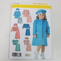 2004 Simplicity 4712 Sewing Pattern Toddler Dress Coat Jacket Hat - £8.43 GBP