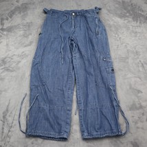 Dana Buchman Pants Womens 8 Blue Cargo Pocket Drawstring Adjustable Waist - £23.72 GBP