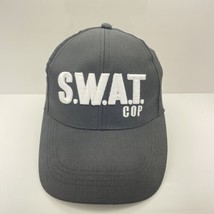 SWAT Cop  Black Ball Cap Hat Embroidered Adjustable SnapBack One Size - $9.89