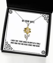 Joke Wife Sunflower Pendant Necklace, I Wish That There Would Always be a Smile  - £39.03 GBP