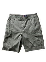 Chaps Cargo Shorts Men&#39;s Size 36 X 10 Military Green Lightweight Cotton 6 pocket - £8.11 GBP