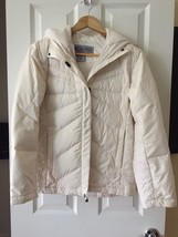 Columbia Women S Full Zip Duck Down Outdoor Ivory White Jacket hood convert - £81.40 GBP