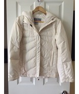 Columbia Women S Full Zip Duck Down Outdoor Ivory White Jacket hood convert - £81.31 GBP