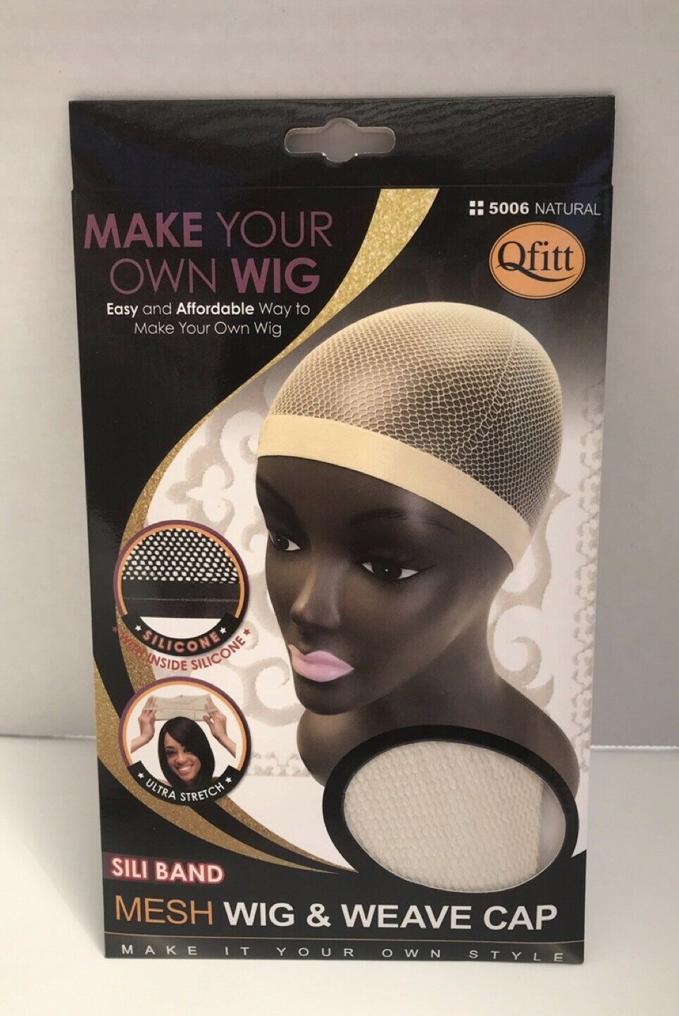 QFITT MAKE YOUR OWN WIG SILI BAND MESH WIG &amp; WEAVE CAP # 5006 NATURAL - $1.99