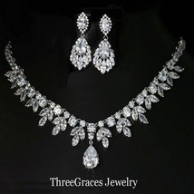 ThreeGraces Top Quality American Bridal Accessories CZ Stone Wedding Costume Nec - £42.41 GBP