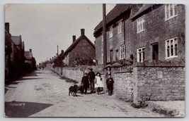 Somerset Stoke Under Ham RPPC Children Dog Street Scene By Marriott Postcard S27 - £37.64 GBP