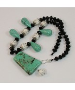 Genuine TURQUOISE necklace Hand-Made One of a kind - $87.00