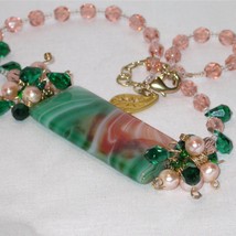 One of a kind Agate DESIGNER necklace. Amazing Genuine Color - $125.00