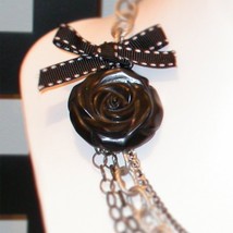 Chained!   Designer Necklace chained to hand carved ROSE. - $43.00