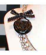 Chained!   Designer Necklace chained to hand carved ROSE. - £34.37 GBP