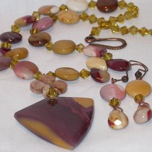 Delicious Cappuccino necklace. Mookaite Necklace and Earring - £61.15 GBP