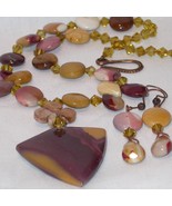 Delicious Cappuccino necklace. Mookaite Necklace and Earring - $104.95 CAD