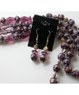 Earrings and Necklace with Hand made fused glass beads JEWEL - £59.95 GBP