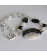 Jewelry set - Original AGATE black and white designer neckla - £45.96 GBP