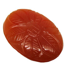 45.3Ct Natural Orange Carnelian Agate Fine Oval Carved Gemstone - £17.57 GBP