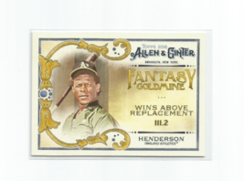 Rickey Henderson (Oakland) 2018 Topps Allen &amp; Ginter Fantasy Gold Mine #FG-35 - £3.98 GBP