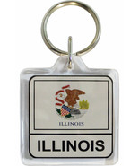 Illinois State Flag Key Chain 2 Sided Key Ring - £3.95 GBP