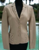 Donald Pliner Textured Leather Jacket Coat New XS/S Lined Embellished $1... - £393.17 GBP
