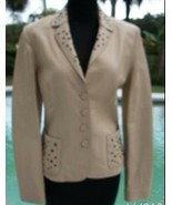 Donald Pliner Textured Leather Jacket Coat New XS/S Lined Embellished $1... - £396.23 GBP